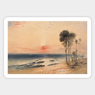 A Tropical Coast, Sunset by John Martin Magnet